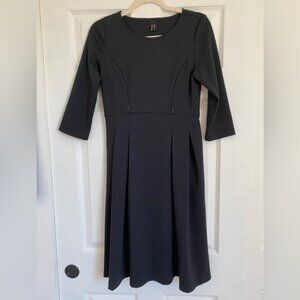 Black Pleated Maternity / Nursing Dress